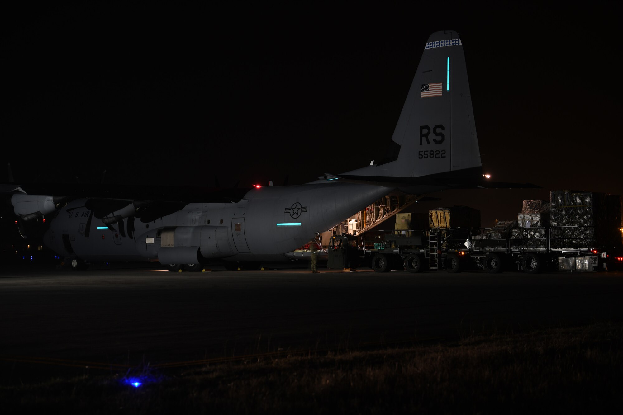 Aircraft at night.