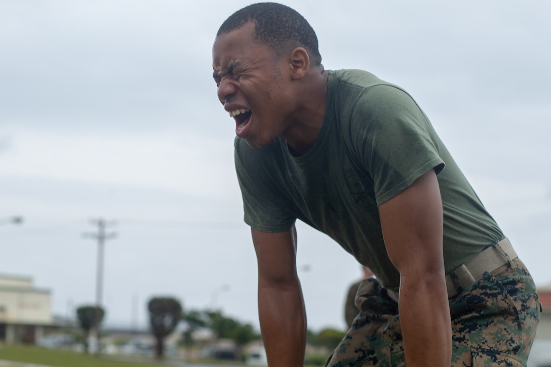 U.S. Marines familiarized themselves with the oleoresin capsicum spray portion of non-lethal weapons training on Camp Schwab, Okinawa, Japan, March 5.