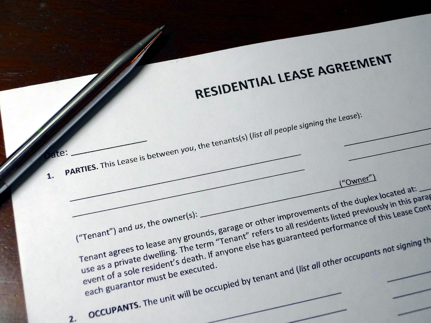 Signing lease