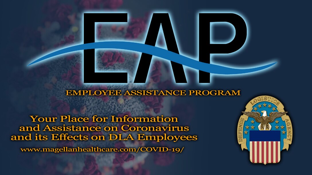 Employee Assistance Program logo with "your place for information and assistance on coronavirus and its effects on DLA employees."