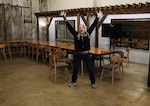 Lauren Hanyok shows off the meeting spaces at The Garden.