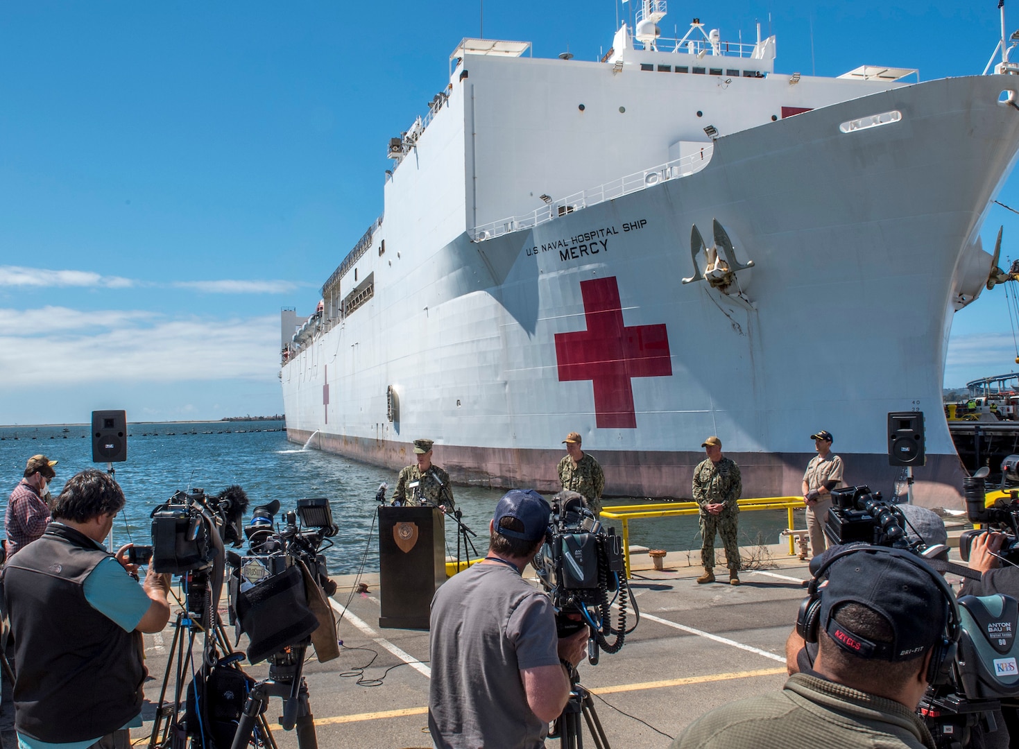 USNS Mercy Departs San Diego