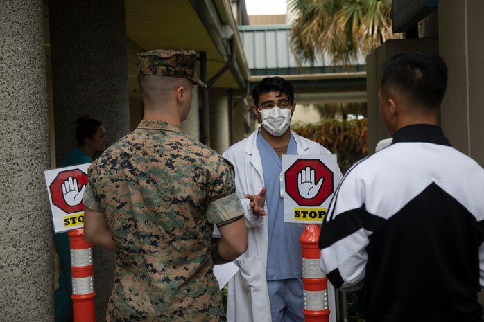 Medical personnel aboard Marine Corps Base Hawaii have been proactive with preparing and applying preventative measures due to COVID-19, Kaneohe Bay Branch Health Clinic, MCBH, March 23, 2020. (U.S. Marine Corps photo by Lance Cpl. Samantha Sanchez)
