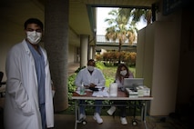Medical personnel aboard Marine Corps Base Hawaii have been proactive with preparing and applying preventative measures due to COVID-19, Kaneohe Bay Branch Health Clinic, MCBH, March 23, 2020. (U.S. Marine Corps photo by Lance Cpl. Samantha Sanchez)