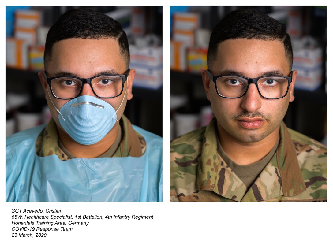 Portraits of healthcare providers on the frontlines of U.S. Army Europe's COVID-19 response in Hohenfels, Germany