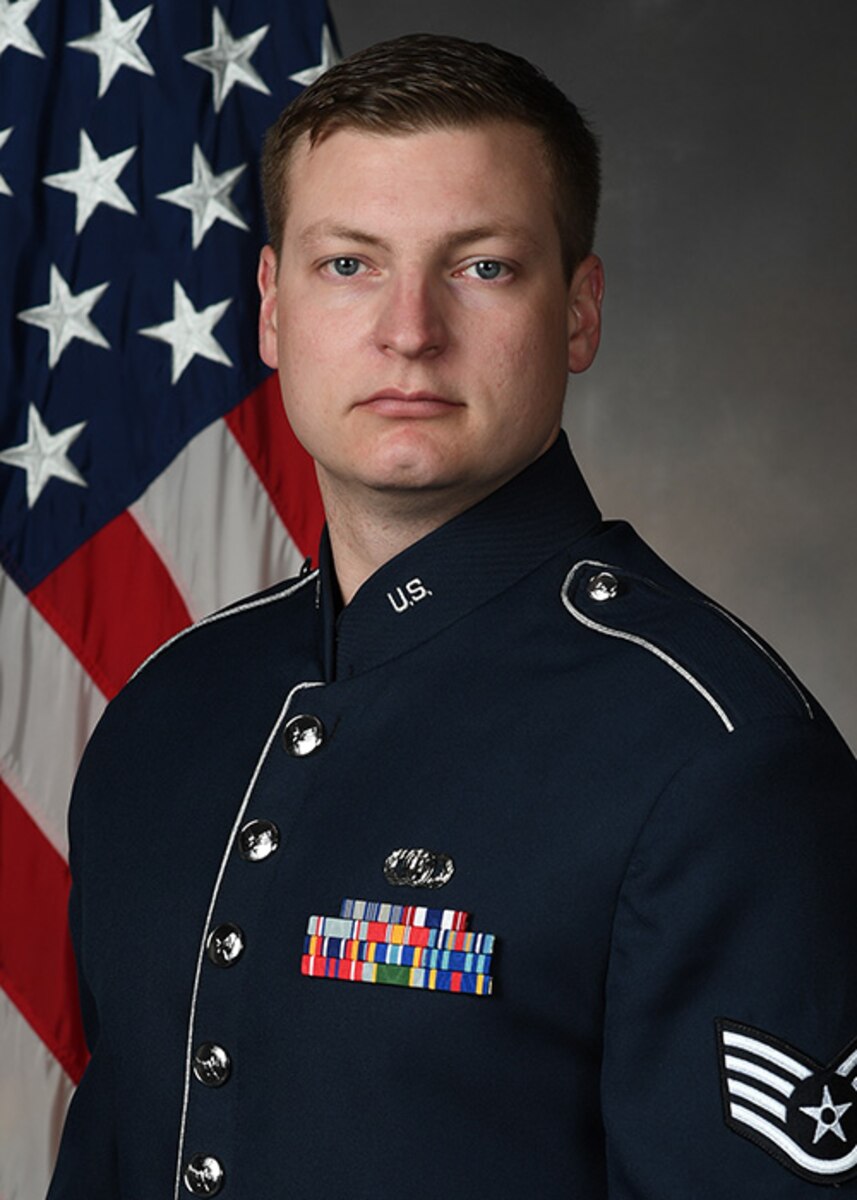 Official Photo of SrA Chris Hanson, Percussionist with the Spirit of Freedom.