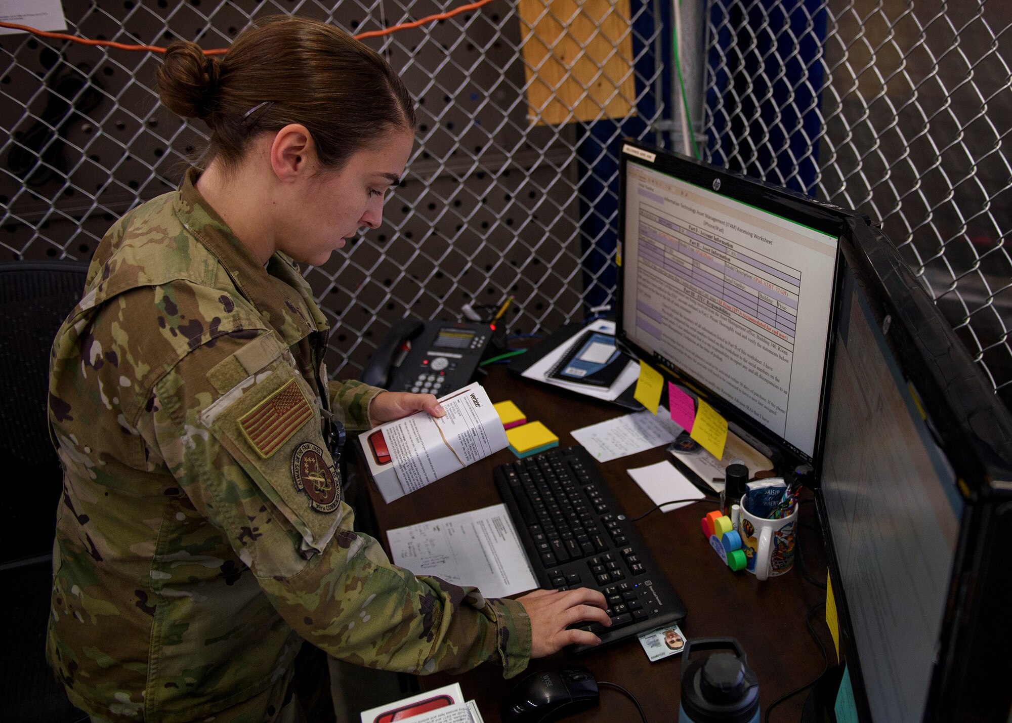 Airman is on a computer