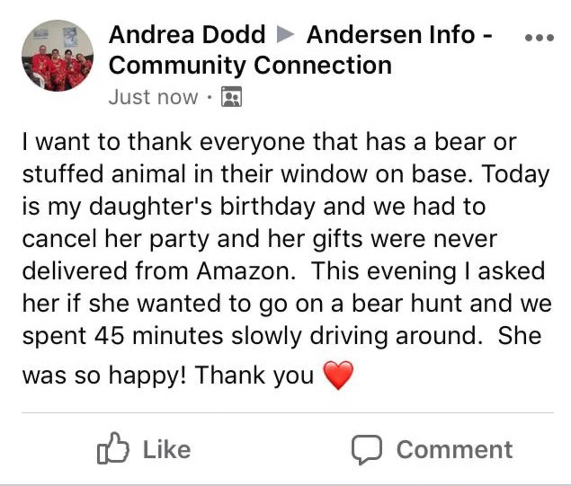 AAFB Spouse Gives Thanks