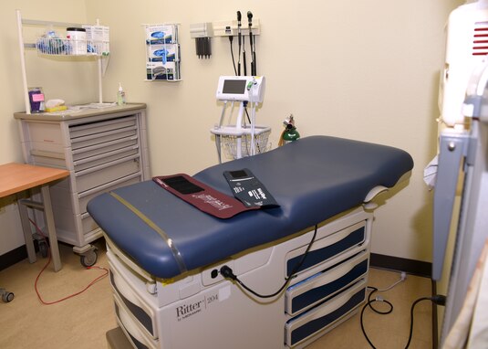 Patient assessment rooms maintain sterilization at the Ross Clinic on Goodfellow Air Force Base, Texas, March 25, 2020. (U.S. Air Force photo by Airman 1st Class Abbey Rieves)