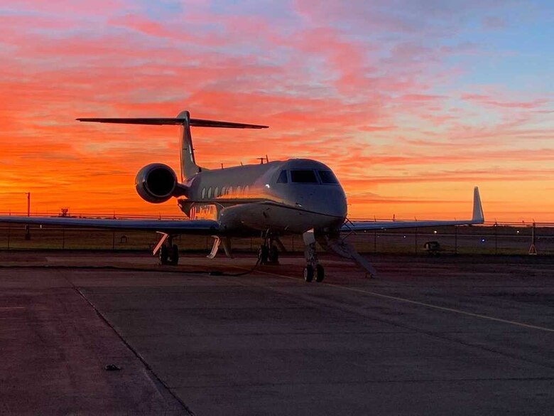 C-37B tail #1947 spends its first night at Joint Base Andrews, Maryland, after the special air mission aircraft was delivered to the 89th Airlift Wing March 25 by AFLCMC's Presidential and Executive Airlift Division.  (courtesy photo)