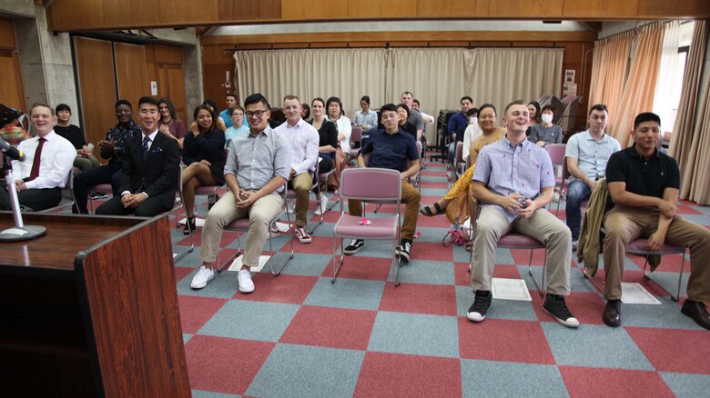The Nago City Board of Education held an award ceremony March 25 at the Nago Central Community Center where five Marines from Camp Schwab were recognized and awarded certificates of appreciation.