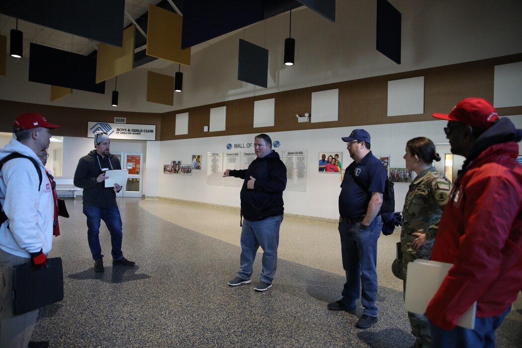 U.S. Army Corps of Engineers’ Philadelphia District assessment teams conduct an inspection of a Delaware facility on Mar. 26, 2020. USACE is providing initial planning and engineering support to address possible medical facility shortages due to the COVID-19 Pandemic. 