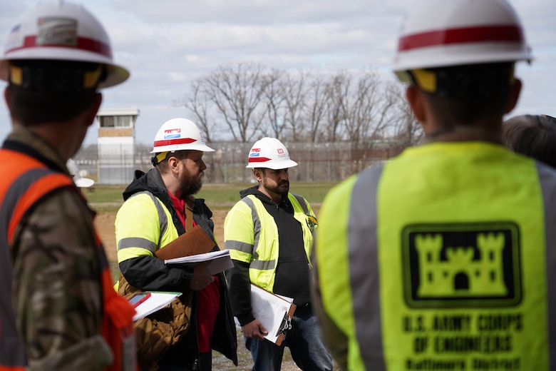 Baltimore District Alternate Care Site Task Force Members perform a site inspection at the Brockbridge Correctional Facility in Jessup, Maryland, March 24, 2020. This is part of a larger FEMA mission assignment for the Corps of Engineers to convert large spaces to serve as alternate care sites in response to COVID-19. (U.S. Army photo by David Gray)