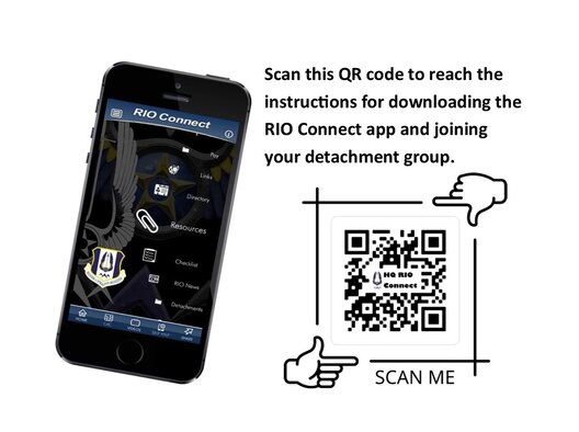Scan this QR code to reach the instructions for downloading the RIO Connect app and joining your detachment group.