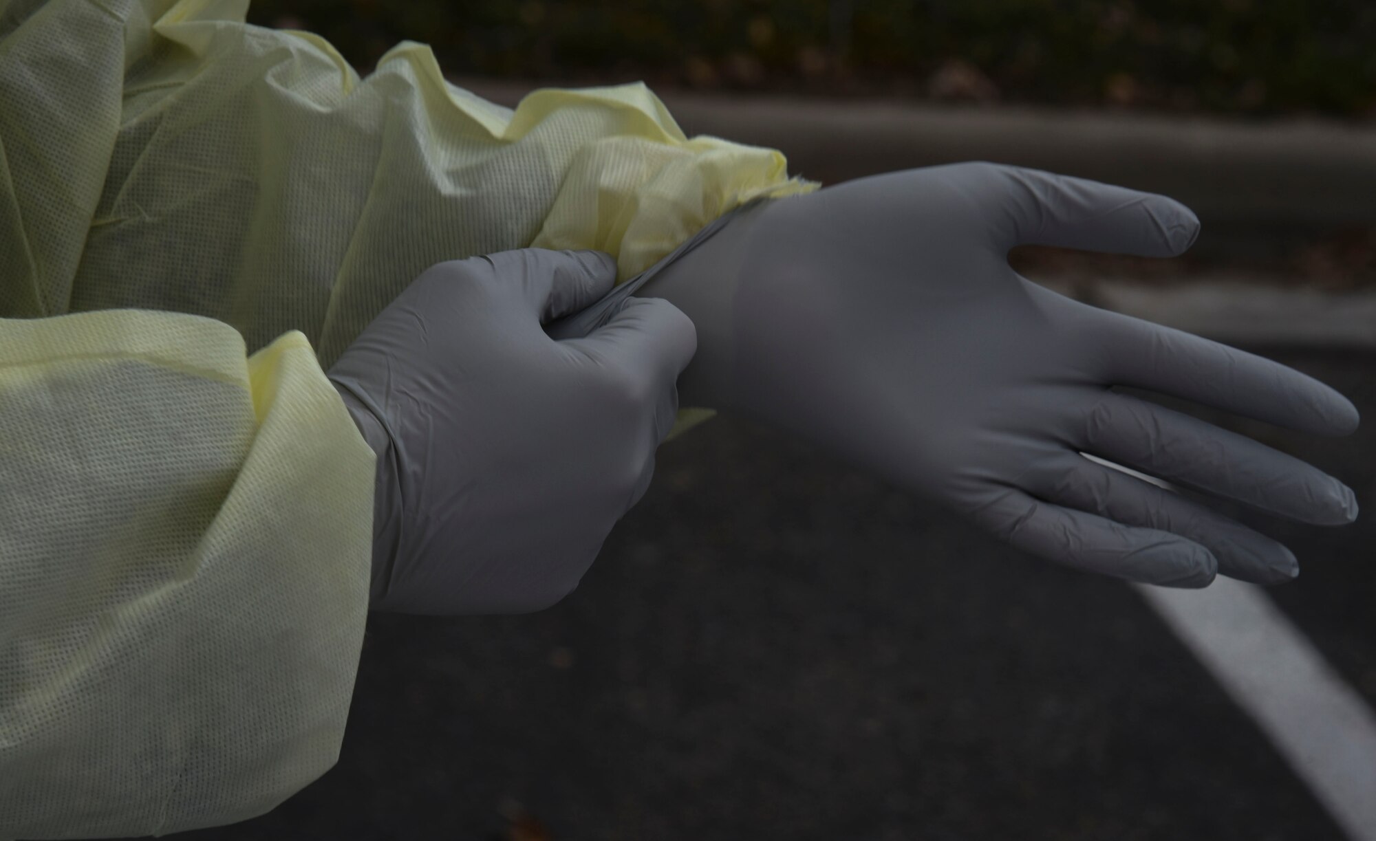preparing to test a patient for COVID-19
