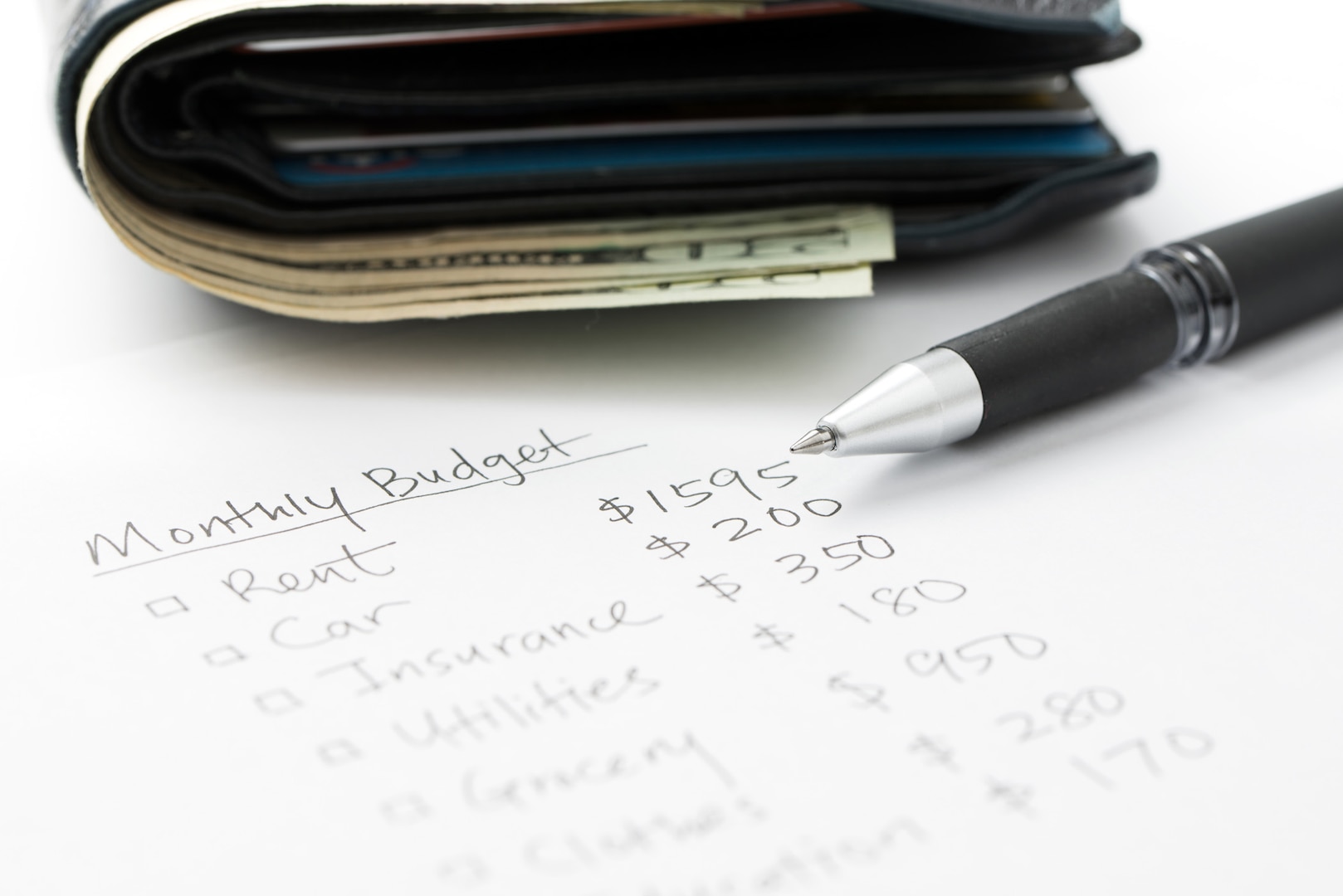 Monthly budget planning