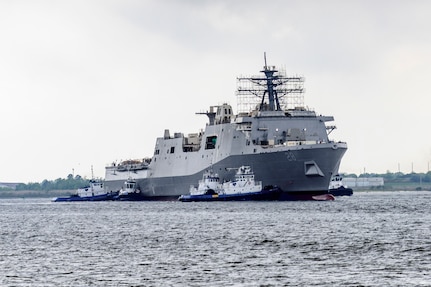 The future USS Fort Lauderdale (LPD 28) was successfully launched at the Huntington Ingalls Industries (HII) Ingalls Division shipyard in Pascagoula, Miss. on March 28.