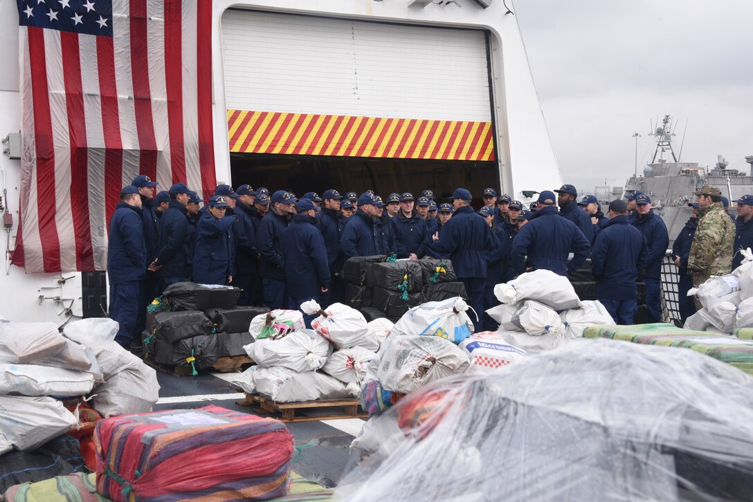 NSC crew prepares about 20,000 pounds of cocaine for offload in San Diego, California