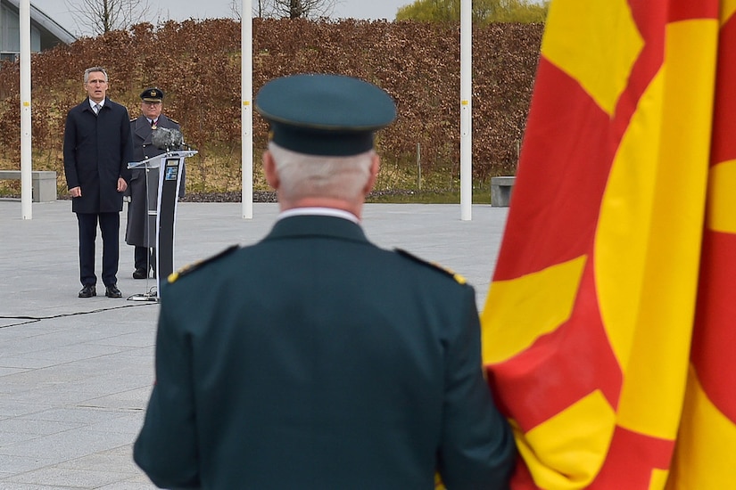 Flag raising at NATO.