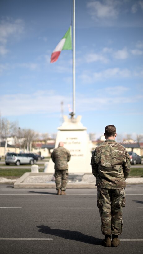 American and Italian leadership observe Italy's Coronavirus moment of silence