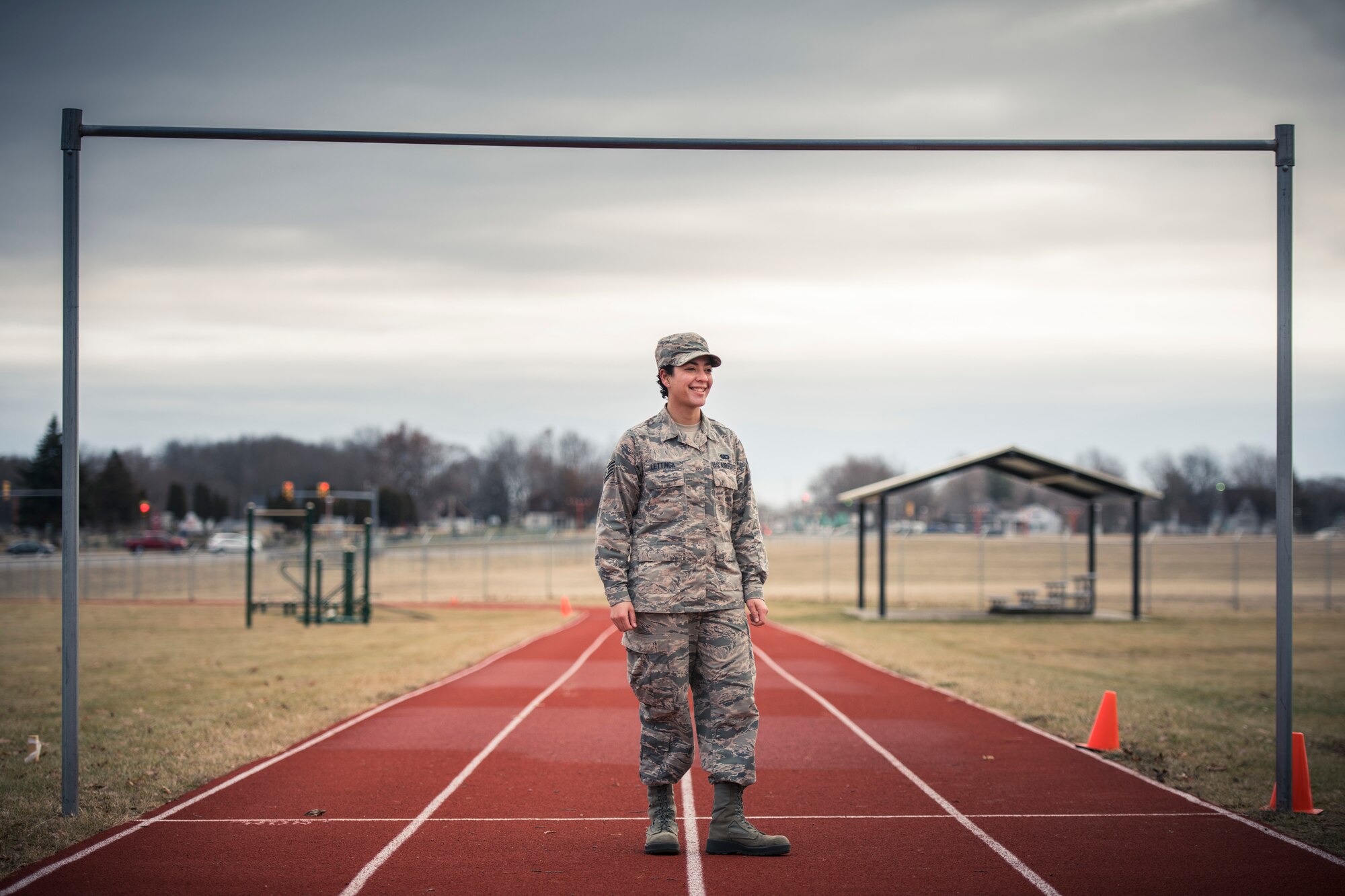 U.S. Air Force Staff Sgt. Marcee Lettinga, a services technician with the 110th Force Support Squadron
