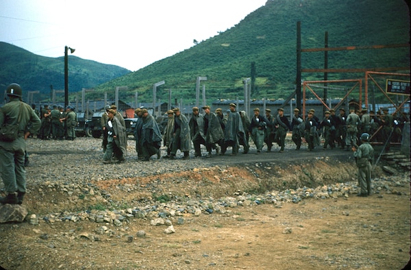 Korean prisoners of war, Koje (Geoje) Island, Korea, 1953 (U.S. Army/Donald K. Grovom)
