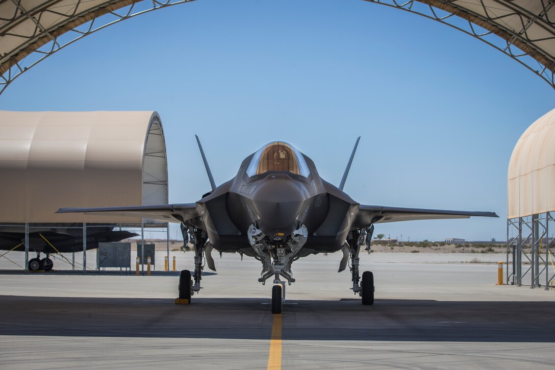 U.S. Marines pilots with Marine Fighter Attack Squadron 121 fly new F-35B 's out of Marine Corps Air Station (MCAS) Yuma to be delivered to Forward Deployed Naval Forces, Japan on March 26, 2020.