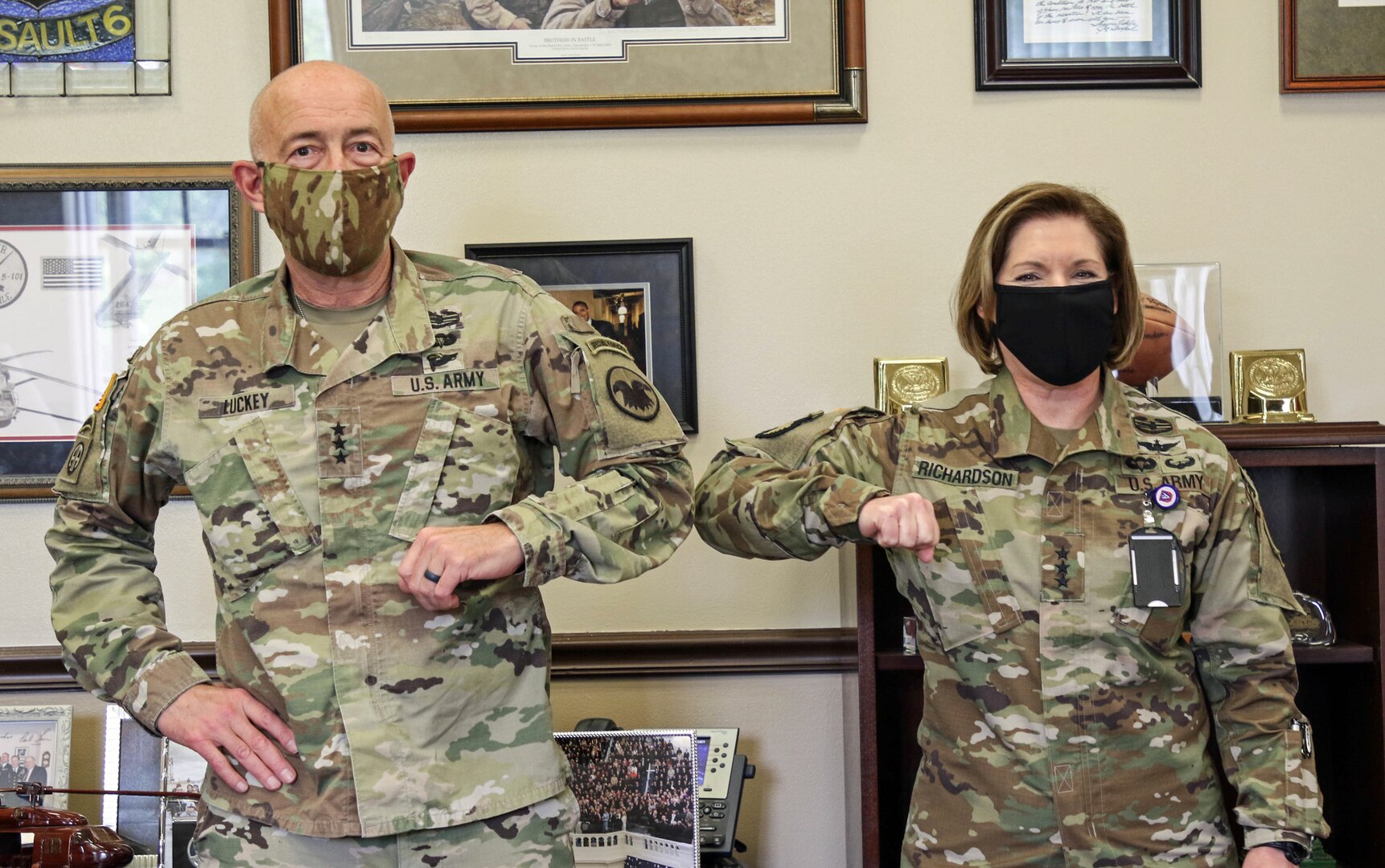 Generals bump elbows