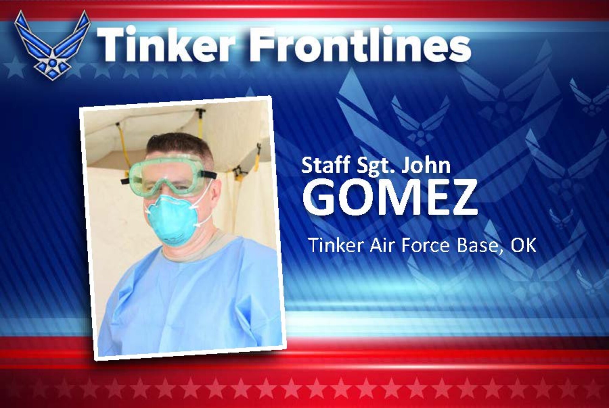 Staff Sgt. John Gomez, a medical technician with the 72nd Operational Medical Readiness Squadron, has been enlisted in the U.S. Air Force for four and a half years. He claims New York City as his hometown, but originally hails from Pereira, Columbia.