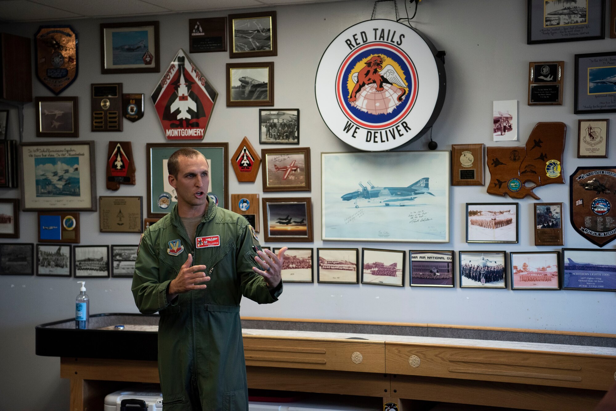 photo of Lt. Col. Marcus Landrum speaking