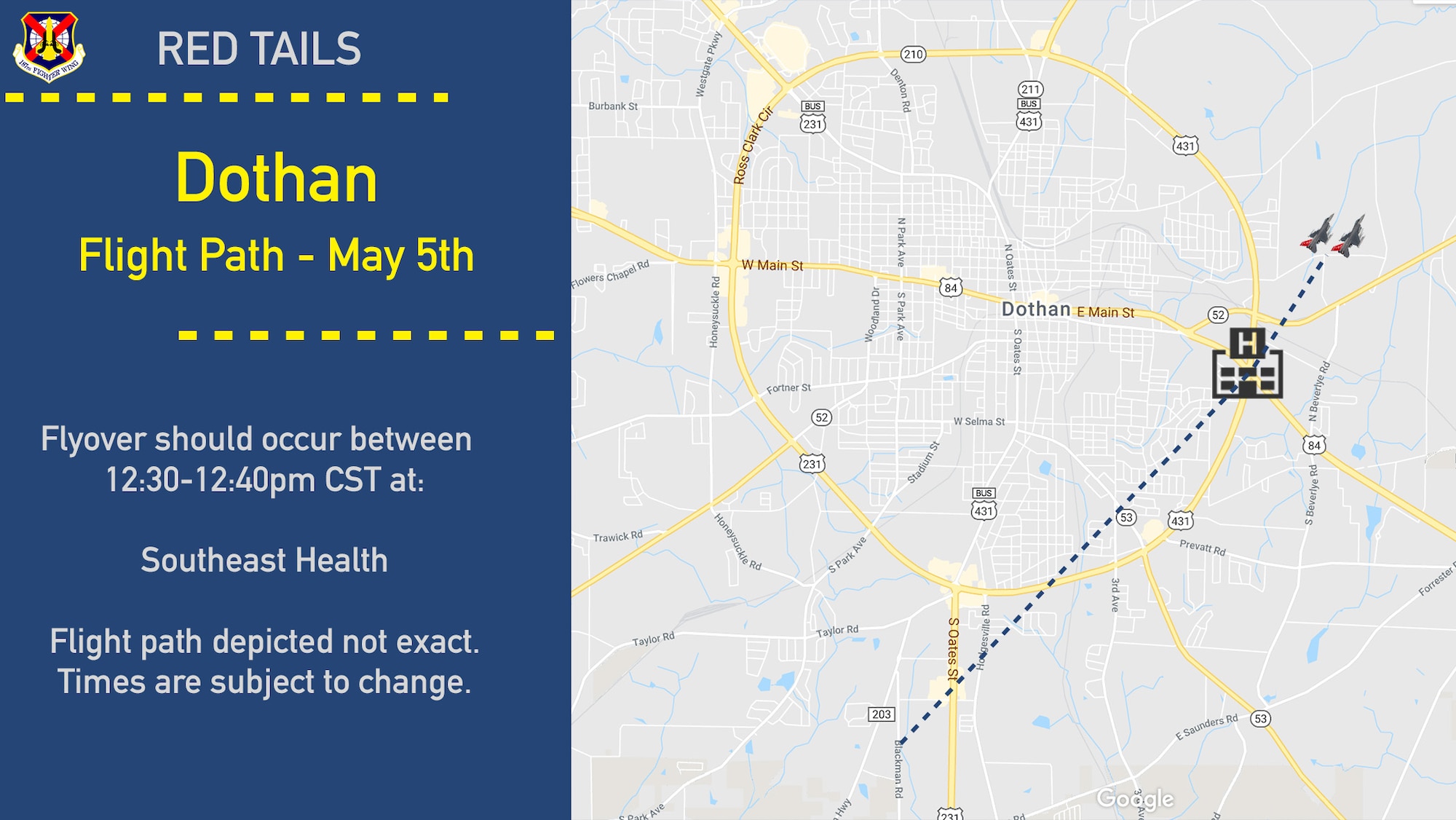 Dothan Flight path graphic