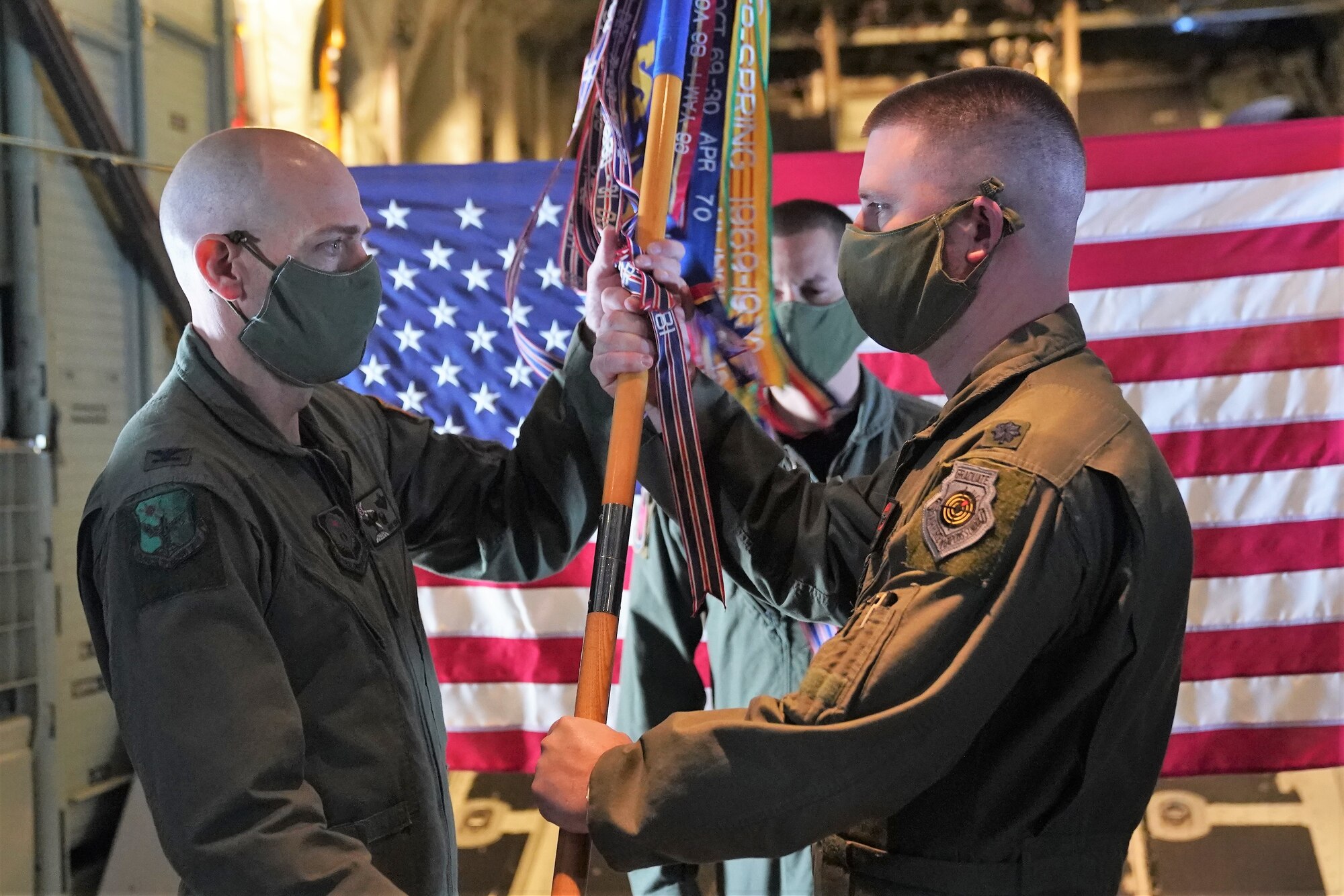 In a unique Change of Command ceremony the 1st Special Operations Squadron gained a new commander and the responsibility for a fleet of MC-130J Air Commando IIs previously assigned to the 17th Special Operations Squadron on Friday, April 17, 2020.