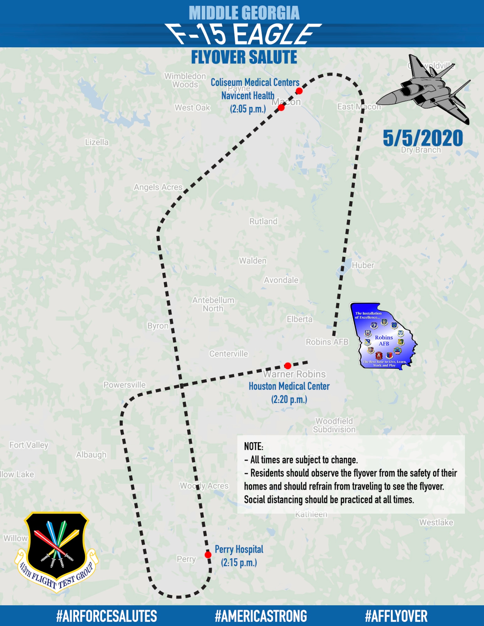 413th FTG to perform F-15 flyover salute