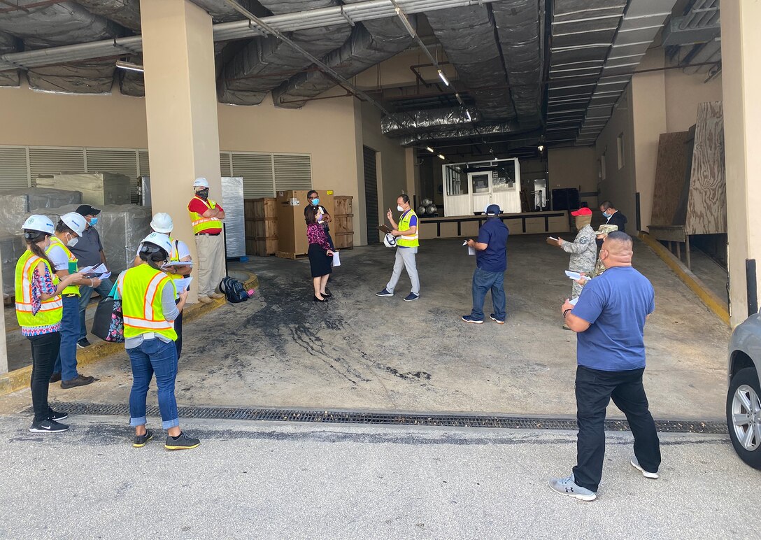 Representatives from the U.S. Army Corps of Engineers (USACE), Honolulu District, the government of Guam, FEMA, NAVFAC Marianas, U.S. Department Health and Human Services, 18th MEDCOM, Dept. of Homeland Security, Guam Air National Guard, and Guam Fire Dept. conducted a site assessment of the Lotte Hotel Guam in Tumon April 30 for potential use as an Alternate Care Facility.