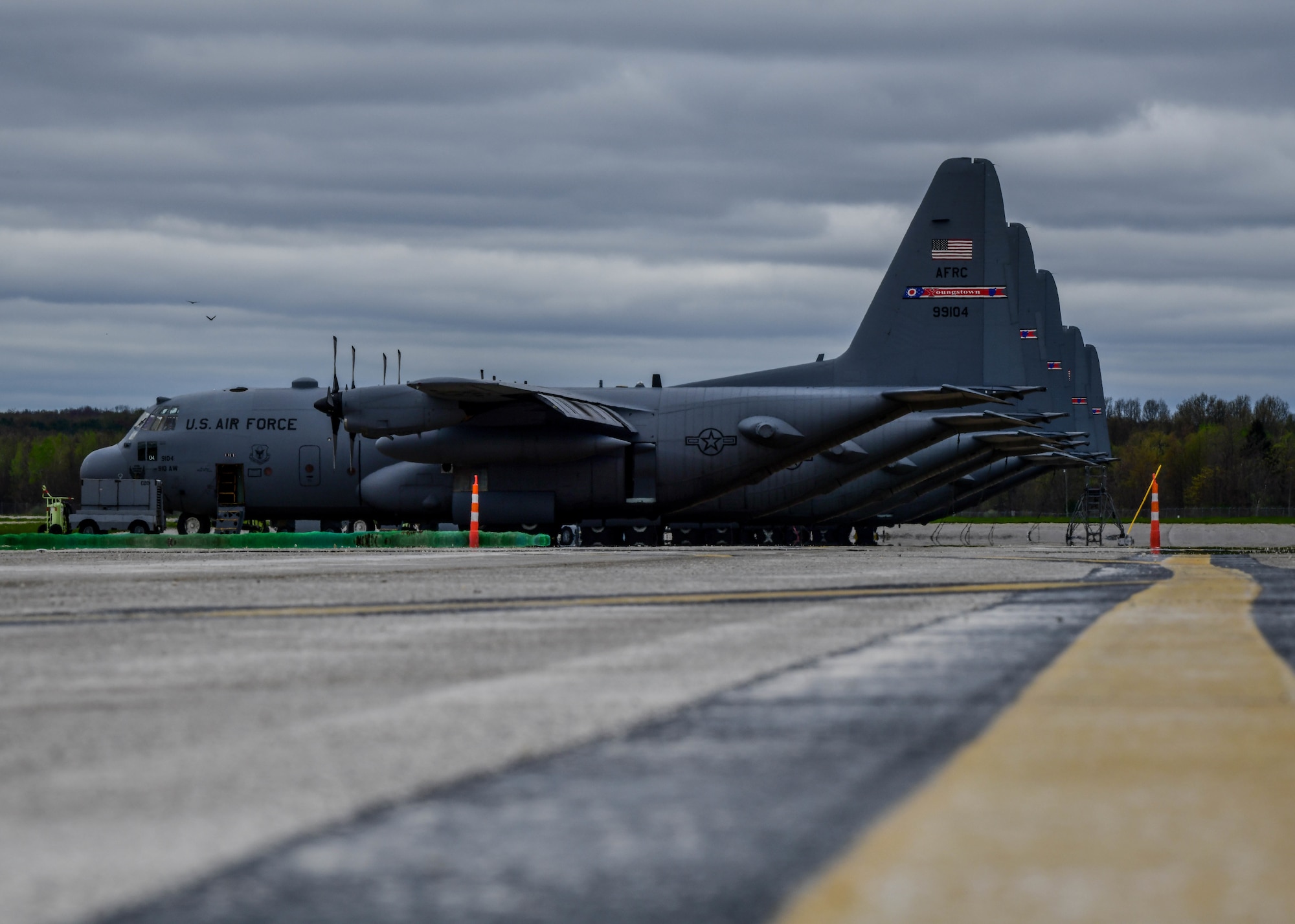 Aircrew members assigned to the 757th AS flew the aircraft over hospitals in Western Pennsylvania and Northeastern Ohio as part of the “America Strong” movement started by the U.S. Air Force Thunderbirds to salute first responders and medical workers during the COVID-19 pandemic.
