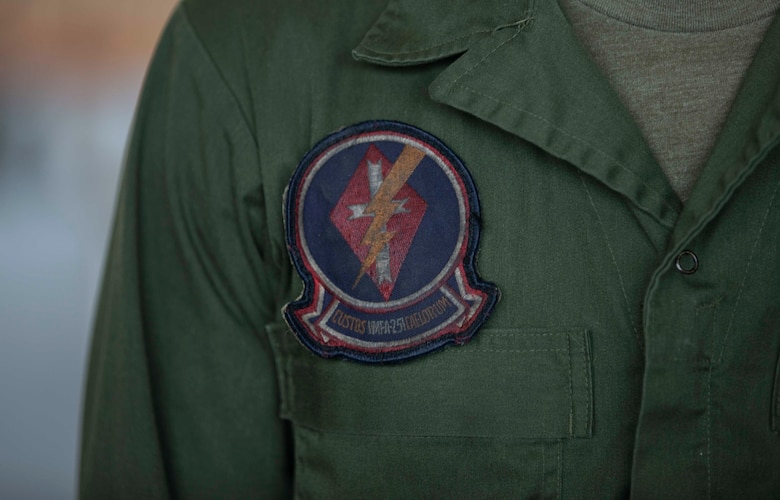 A Marine assigned to Marine Fighter Attack Squadron 251, Marine Corps Air Station Beaufort, S.C. poses for a photo, April 23, 2020. The squadron was active for nearly 80 years, supported various combat operations, and will be stood back up as an F-35C squadron at MCAS Cherry Point, N.C. (U.S. Marine Corps photo by Lance Cpl. Aidan Parker)