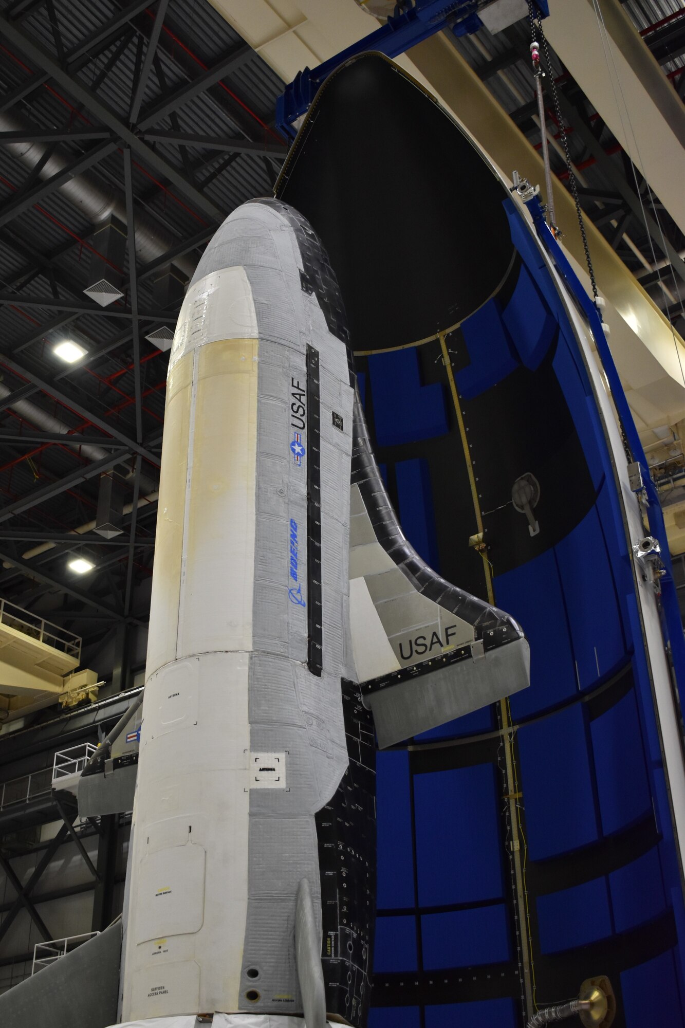 Encapsulated X-37B Orbital Test Vehicle for United States Space Force-7 mission (Courtesy of Boeing)