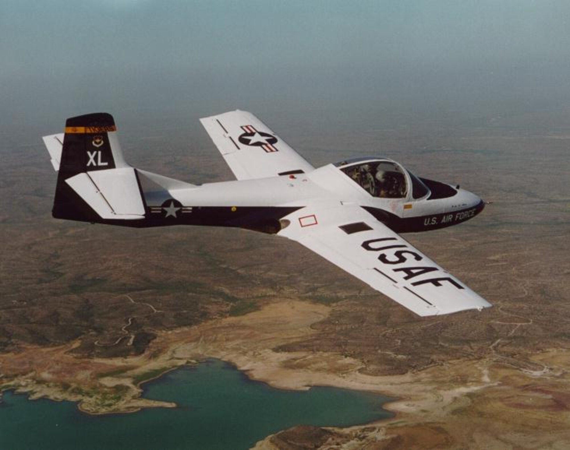 On May 8, 1998, the 85 Flying Training Squadron flew its millionth T-37 flying hour since the squadron activated in 1972. Captain Phillip Thompson and his student, 2nd Lt. Mary J. Harris of Class 99-03, flew the T-37B that marked the millionth hour. (U.S. Air Force photo)