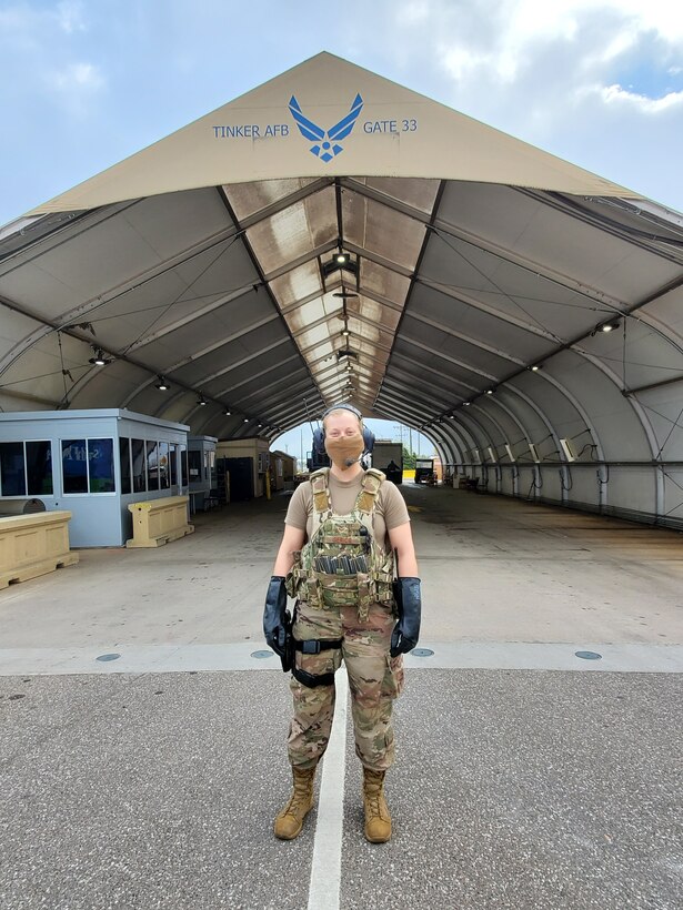 Senior Airman Hannah Gerics is a vehicle search area member with the 72nd Security Forces Squadron.