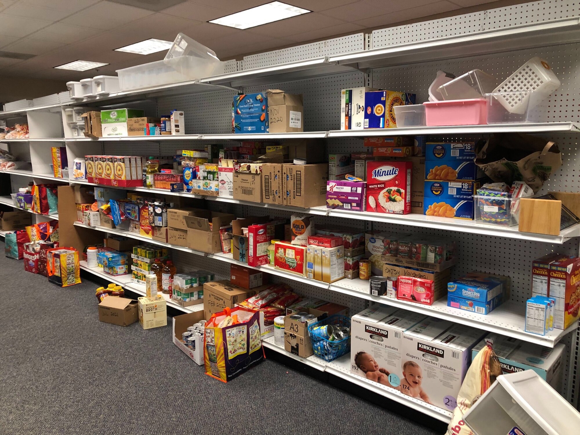 A photo of the food pantry at Hill Air Force Base.