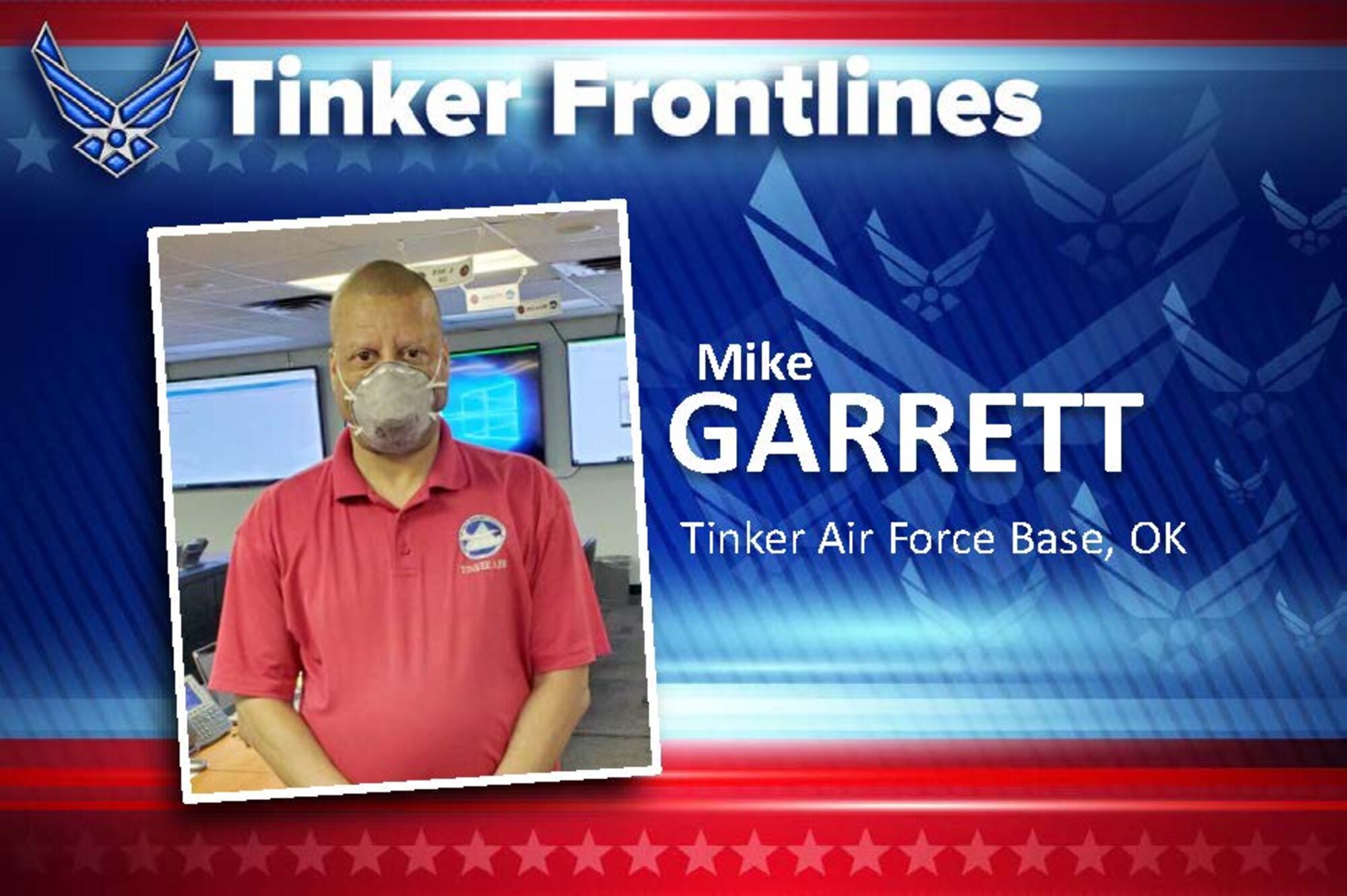 Mike Garrett is an Emergency Management specialist in Tinker’s Emergency Operations Center.