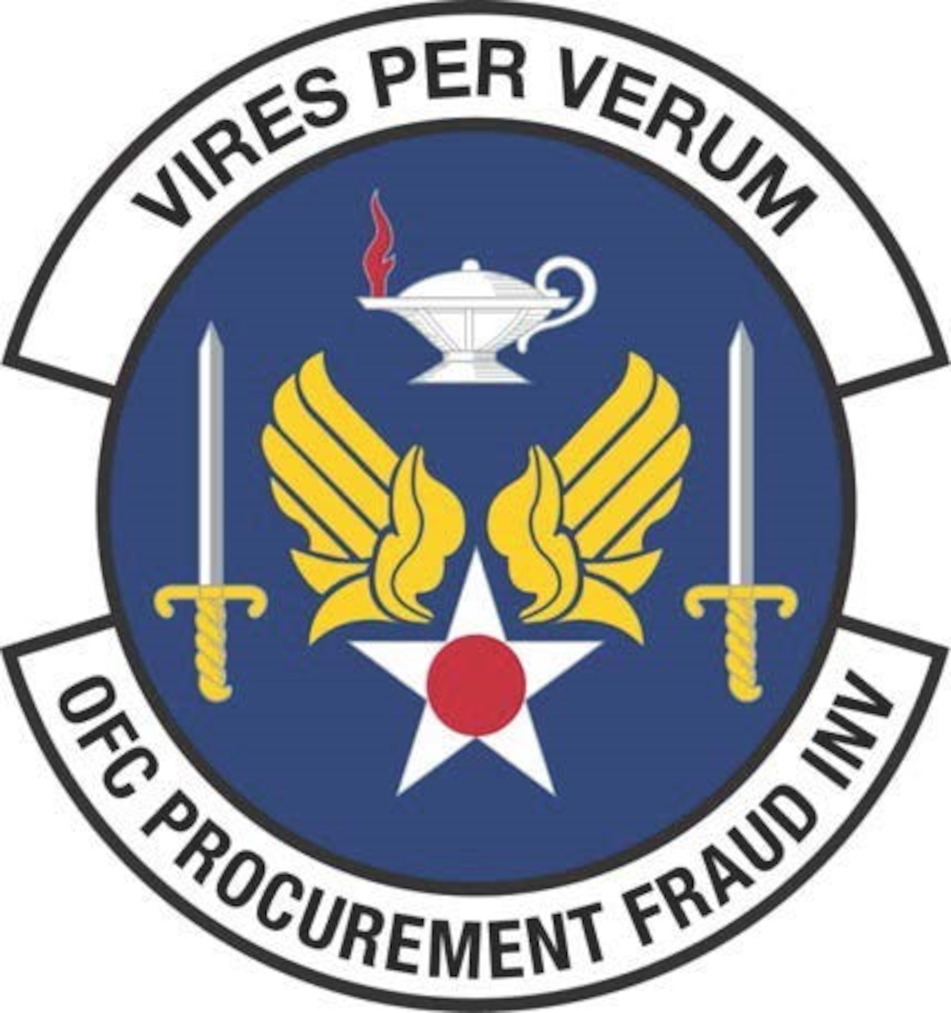 In 2013, these types of fraud investigations and operations led to the creation of OSI's Office of Procurement Fraud Investigations whose emblem is pictured. (U.S. Air Force graphic)
