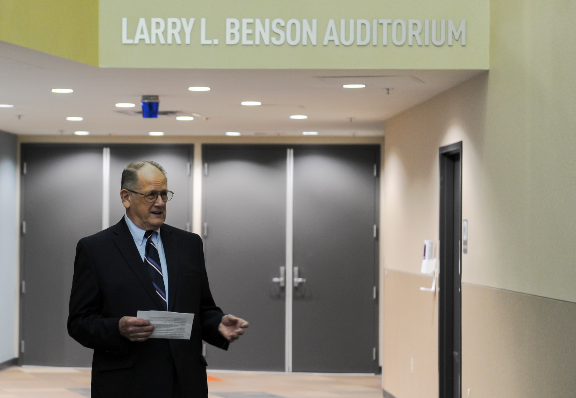 NASIC honors Larry L. Benson with naming of auditorium.