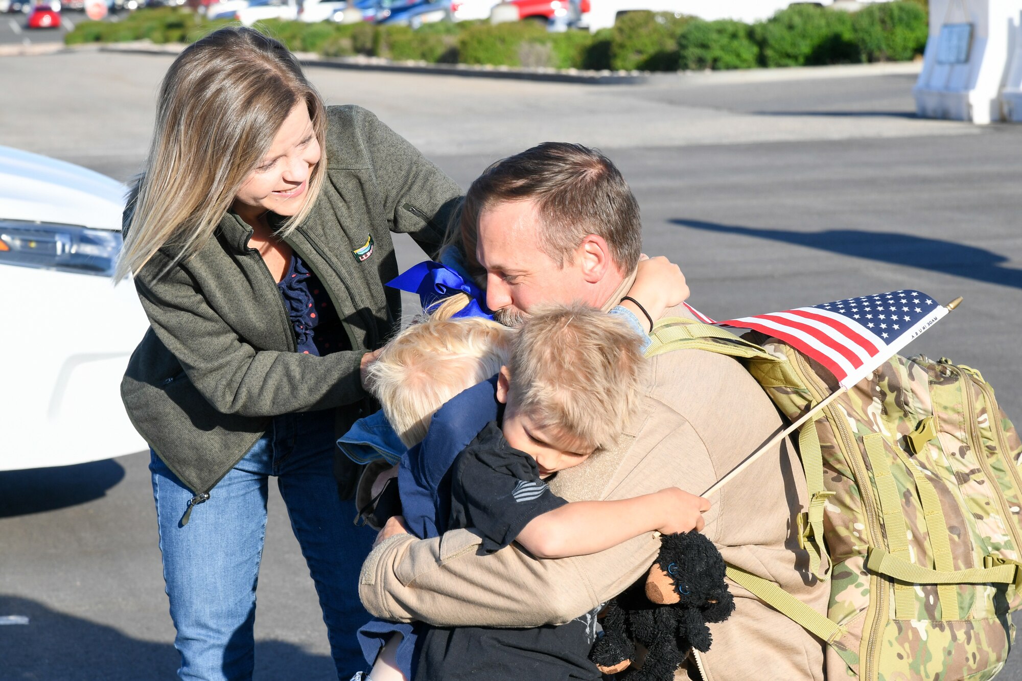 A photo of the 34th Fighter Squadron homecoming