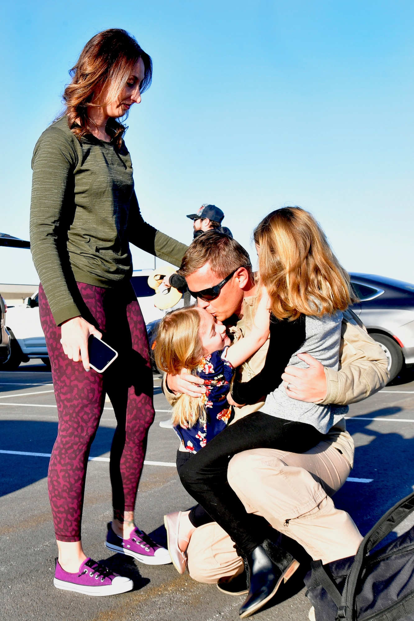 A photo of the 34th Fighter Squadron homecoming