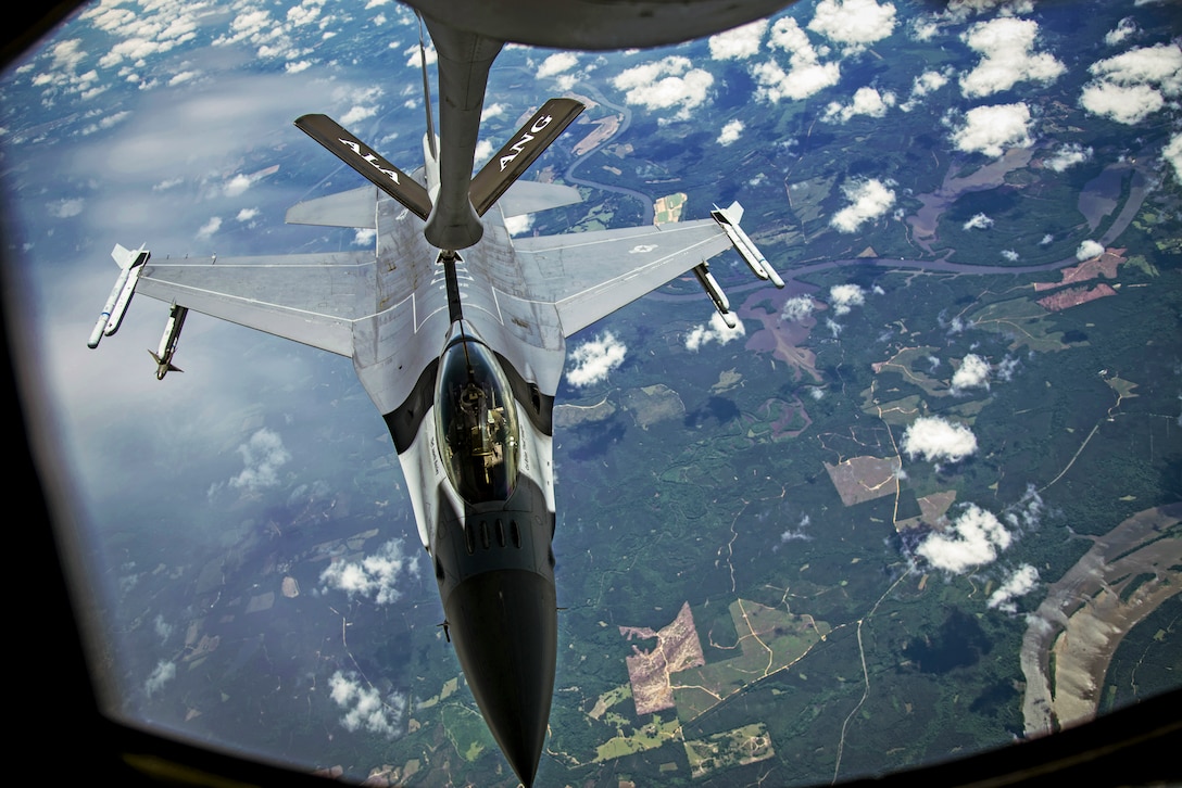 117ARW Refuels F-16 During Operation American Resolve