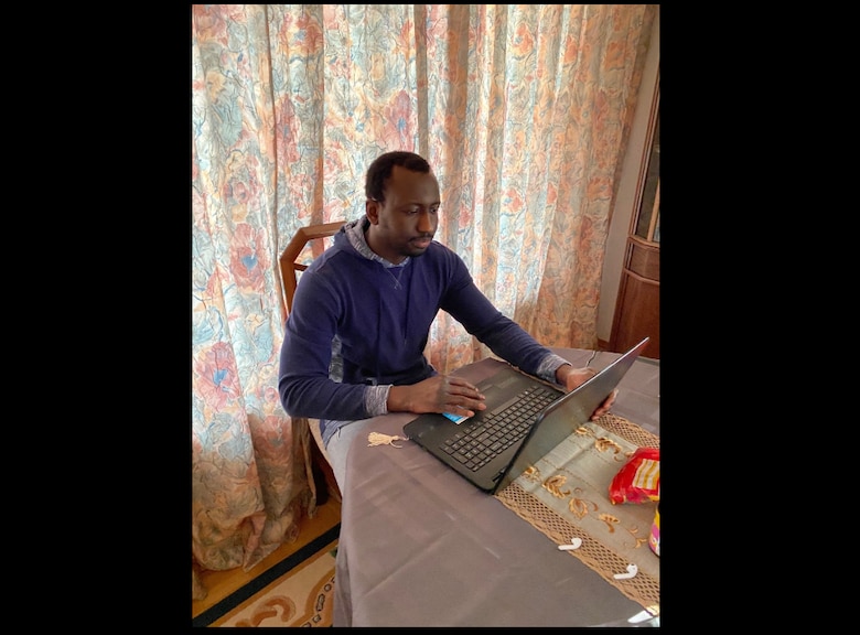 SSgt Lamin Sawo can log into his Wolof eMentor course from the comfort of his home on base at Ramstein Air Base in Germany. Photo compliments of SSgt Sawo.