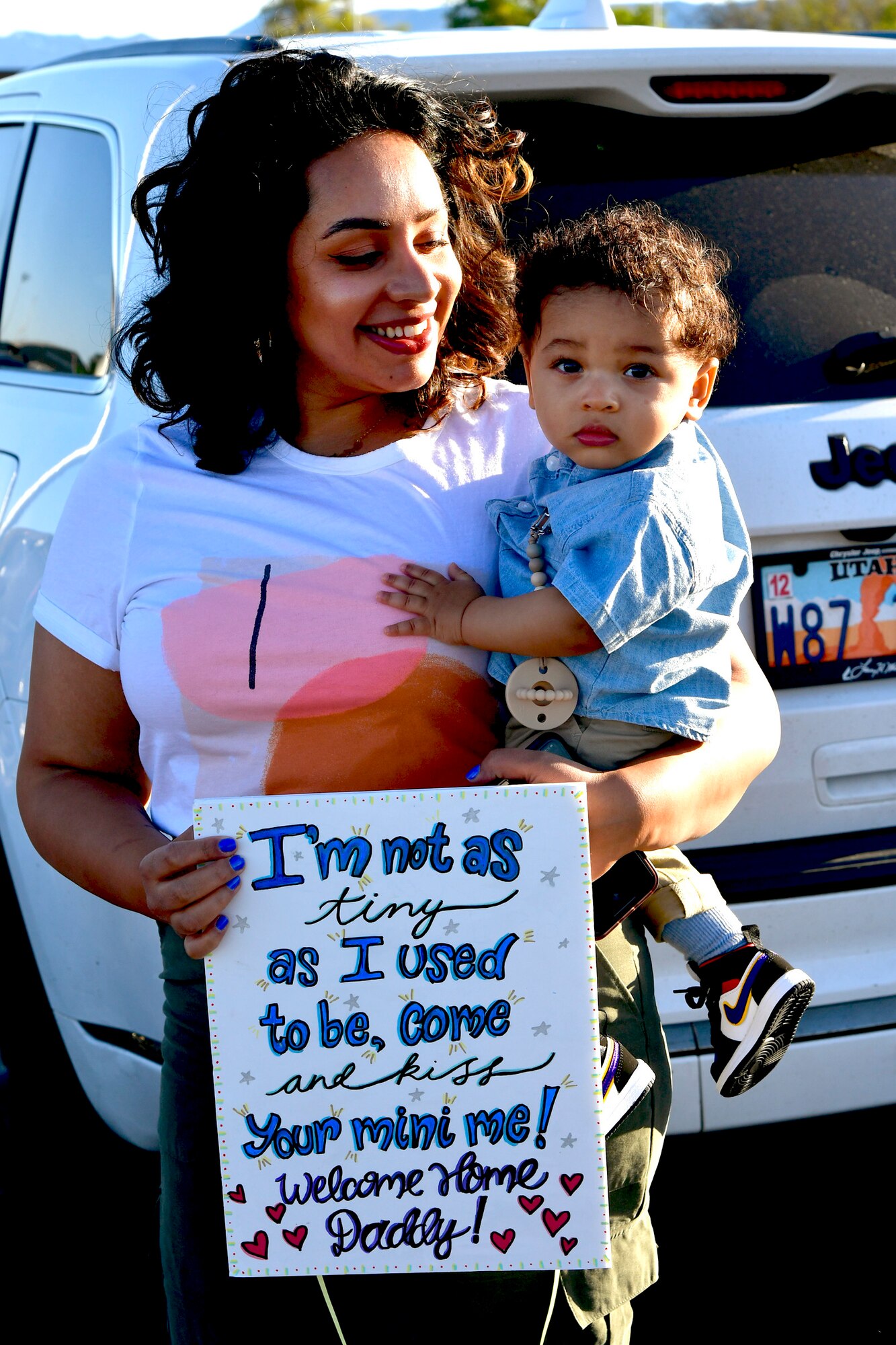 A photo of the 34th Fighter Squadron homecoming