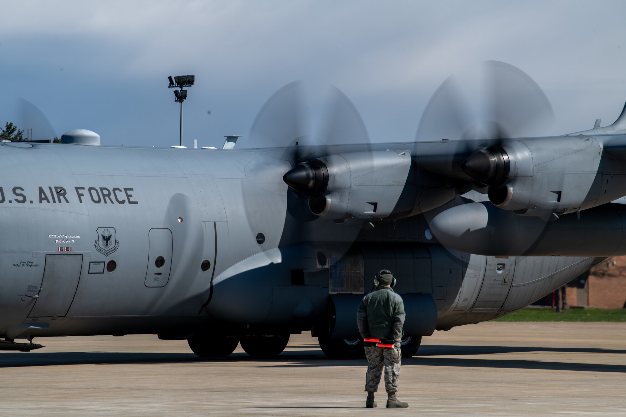 Aircrews from the 757th Airlift Squadron here flew the pair of aircraft over hospitals in Pennsylvania and Ohio to salute medical workers and first responders on the front lines of the COVID-19 pandemic.