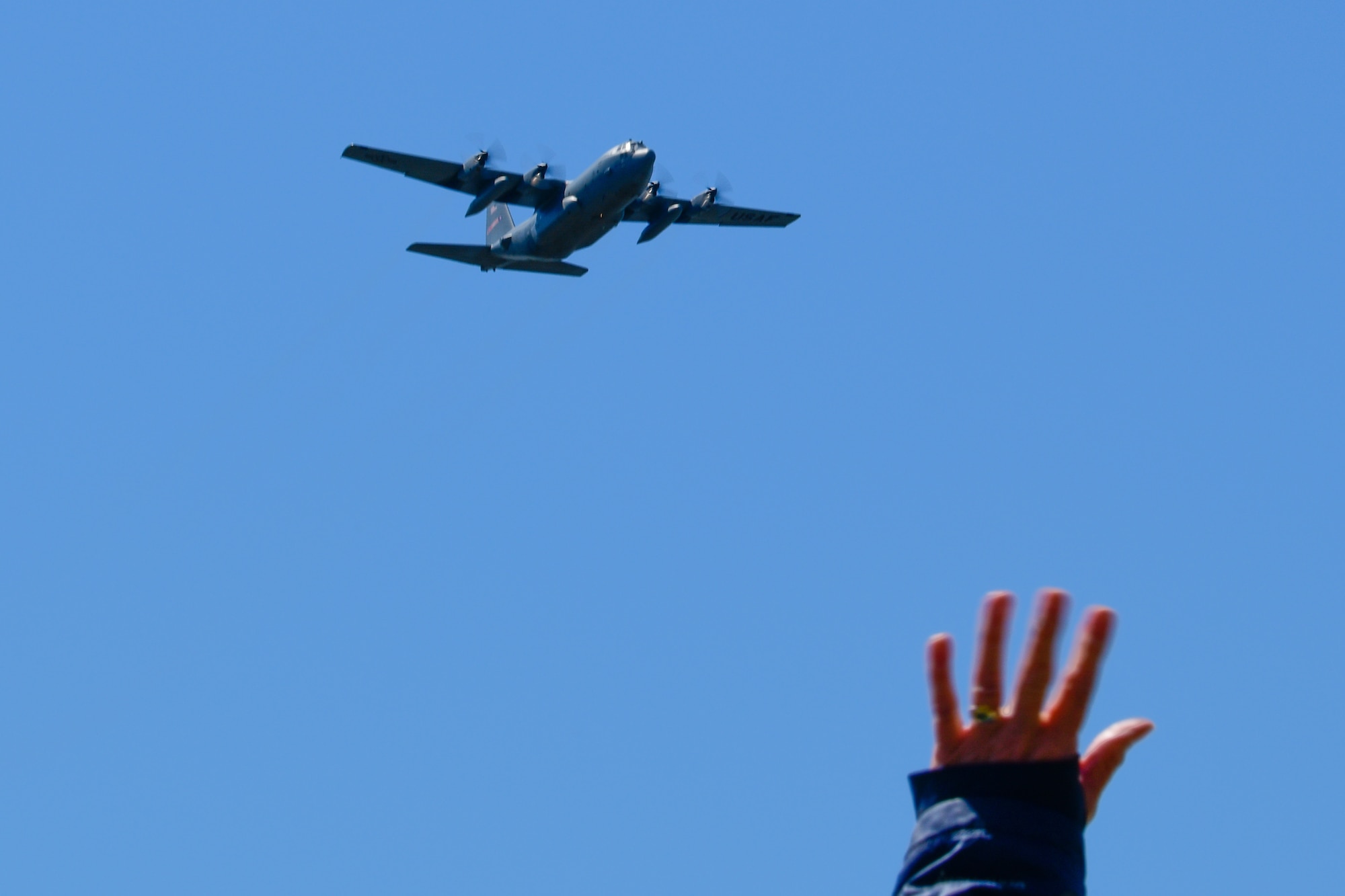Aircrews from the 757th Airlift Squadron here flew the pair of aircraft over hospitals in Pennsylvania and Ohio to salute medical workers and first responders on the front lines of the COVID-19 pandemic.